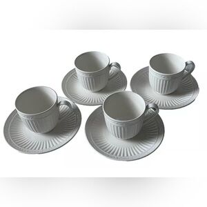 Mikasa Italian Countryside 8 Piece White Teacup & Saucer Set